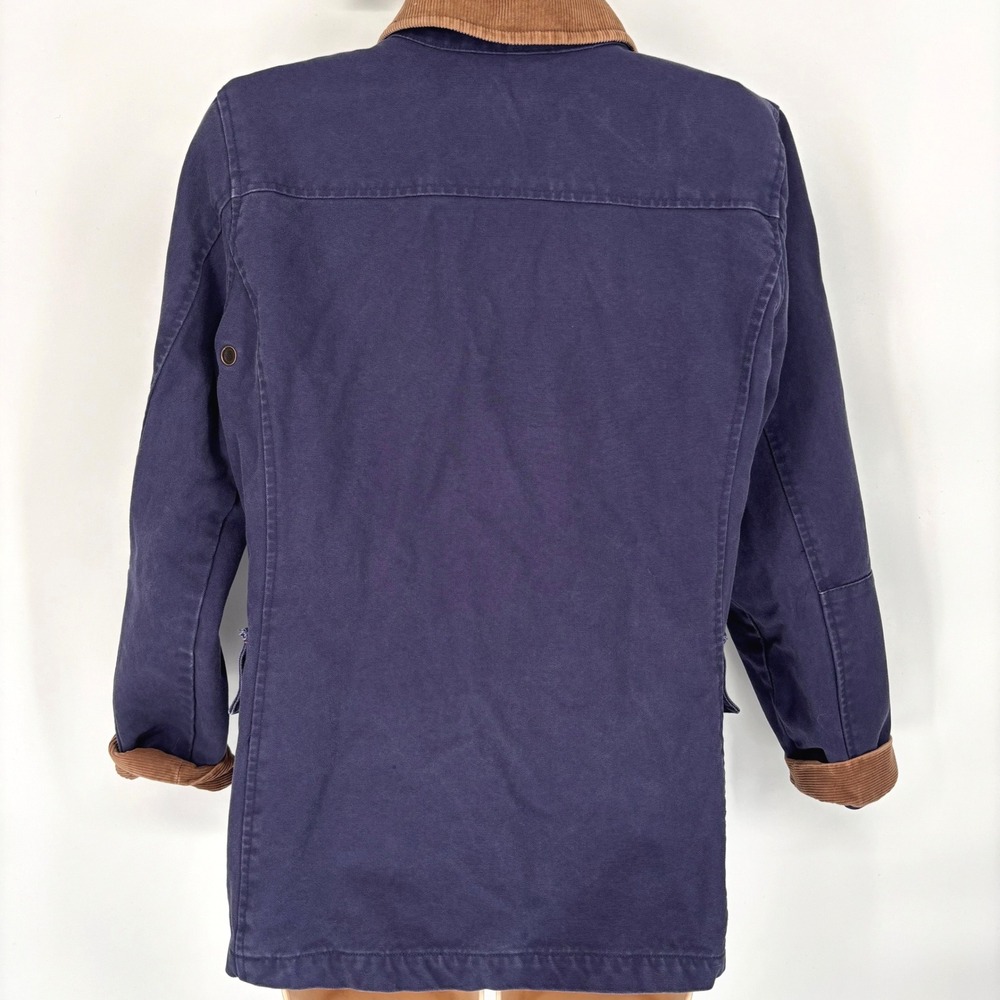 Denim & Co. Chore Jacket Cotton Corduroy Flannel Blue Toggle Snap Sz S VTG Y2K - Picture 4 of 7